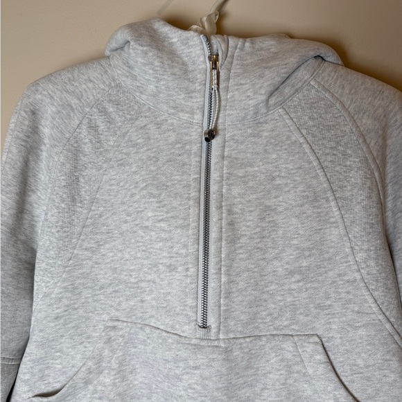 Lululemon Scuba Oversized cropped 1/2 Zip Hoodie Heathered Core Light Grey S - Picture 5 of 13